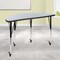 Emma and Oliver Mobile 47.5" Half Circle Wave Flexible Collaborative Adjustable Height Activity Table